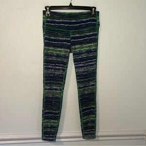 Athleta Green & Blue Full Length High Rise Retreat Chaturanga Leggings Size XSP